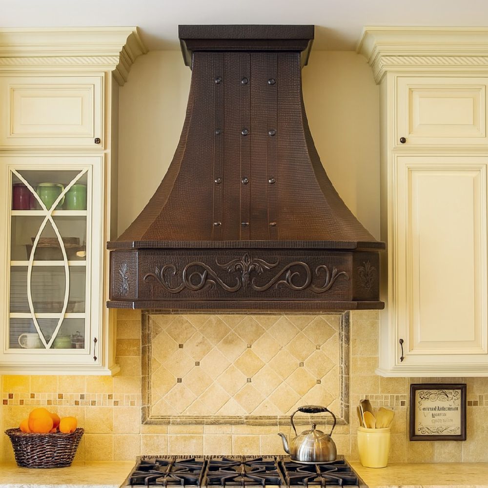 handcrafted copper kitchen hood